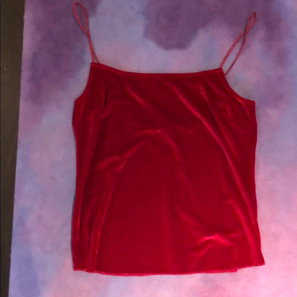 Red free people velvet tank